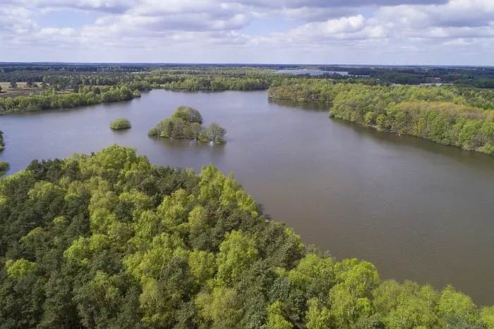 Framed Print : Aerial view, forest with the Thulsfeld dam