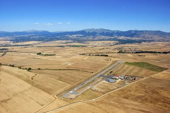 Framed Print : Aerial view of Fuentemilanos airfield