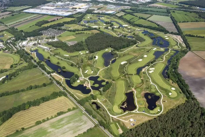 Framed Print : Aerial view of the Green Eagle Golf