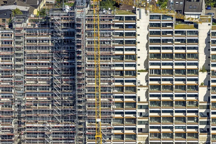 Framed Print : Aerial view, Hannibal II apartment block