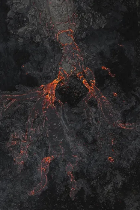 Framed Print : Aerial view from helicopter, erupting volcano Framed Print : Aerial view from helicopter, erupting volcano