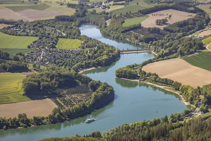 Framed Print : Aerial view, Hennetalsperre, Hennesee