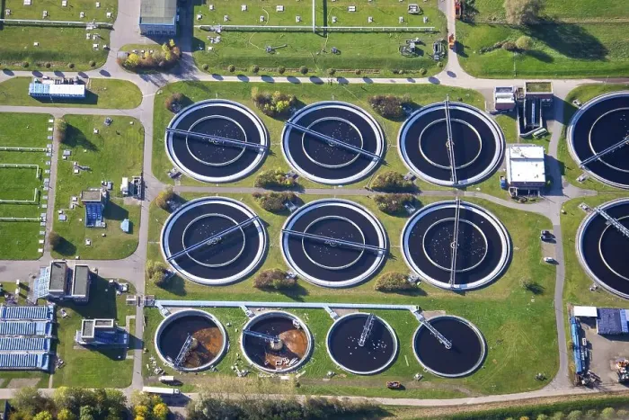 Framed Print : Aerial view of the Hetlingen sewage treatment plant Framed Print : Aerial view of the Hetlingen sewage treatment plant