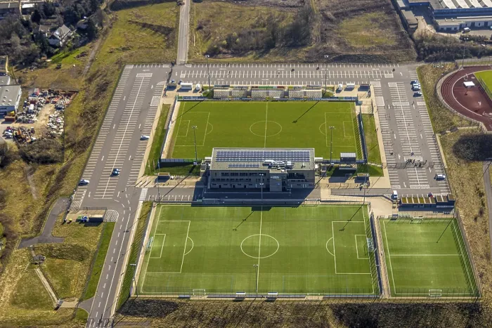 Framed Print : Aerial view, IMS Arena sports facility