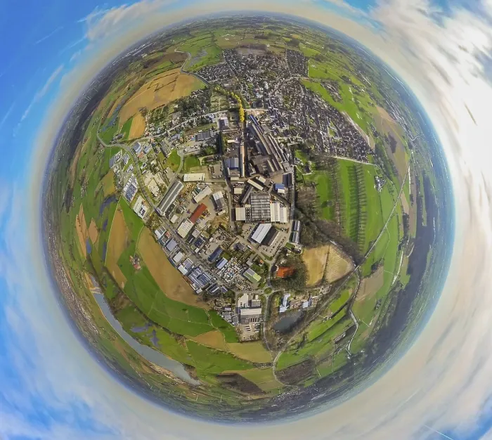Framed Print : Aerial view, industrial estate