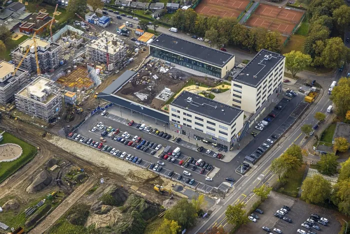Framed Print : Aerial view, Kaiserquartier Herne