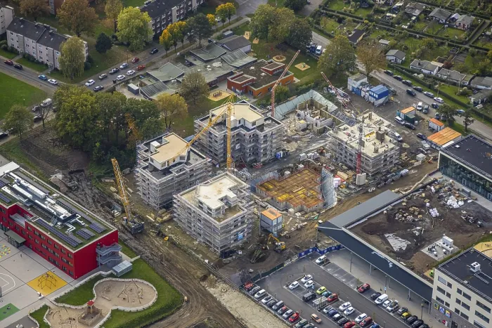 Framed Print : Aerial view, Kaiserquartier Herne