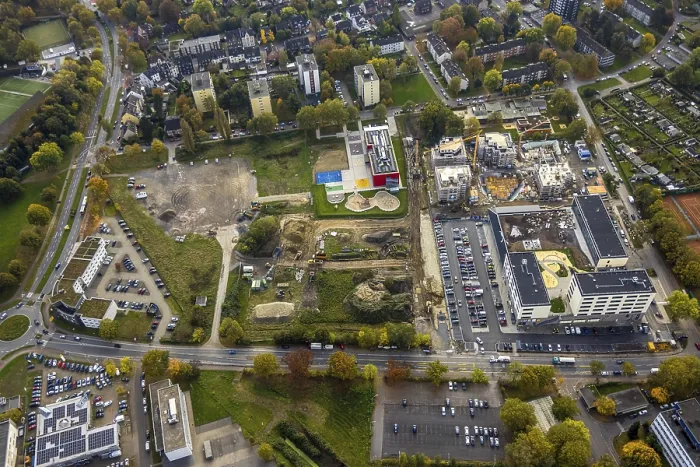 Framed Print : Aerial view, Kaiserquartier Herne