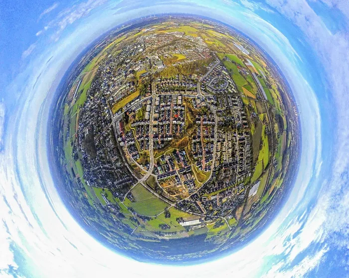 Framed Print : Aerial view, Kirchhellen, Bottrop