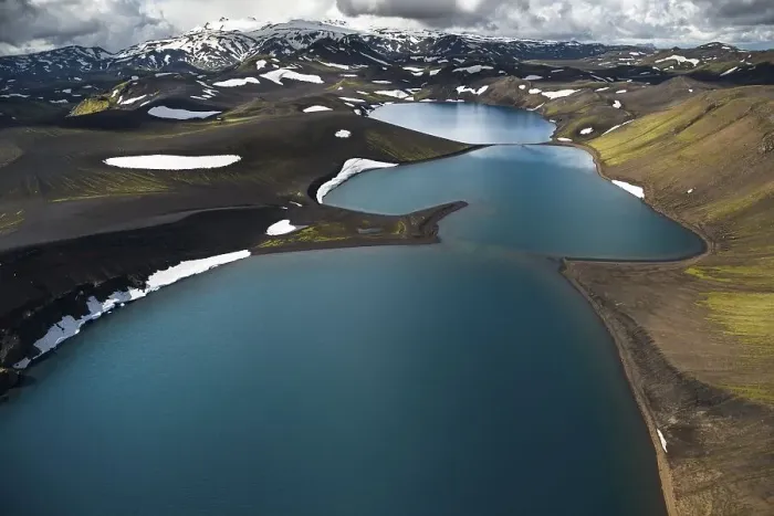 Framed Print : Aerial view, Lake Skyggnisvatn Framed Print : Aerial view, Lake Skyggnisvatn
