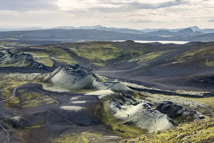 Framed Print : Aerial view, Laki crater, Laki crater series
