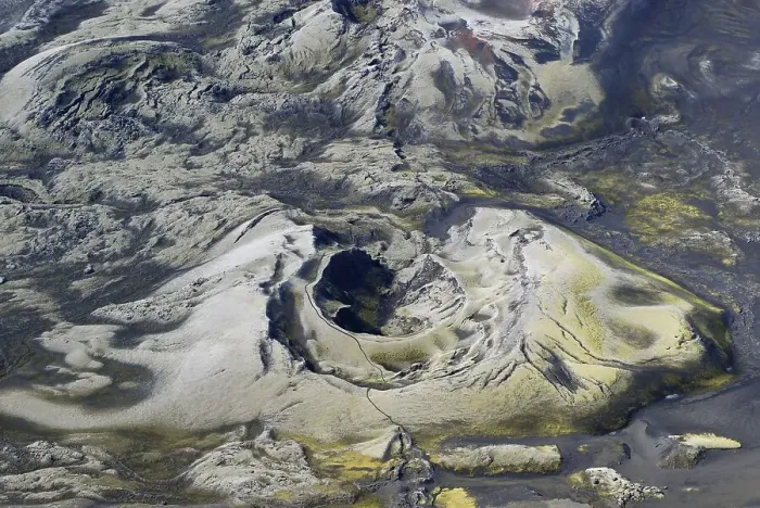 Framed Print : Aerial view, Laki craters, Laki or Lakagigar vulcanic fissure Framed Print : Aerial view, Laki craters, Laki or Lakagigar vulcanic fissure