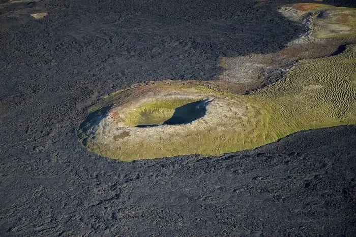 Framed Print : Aerial view, lava fields of the Krafla volcano Framed Print : Aerial view, lava fields of the Krafla volcano