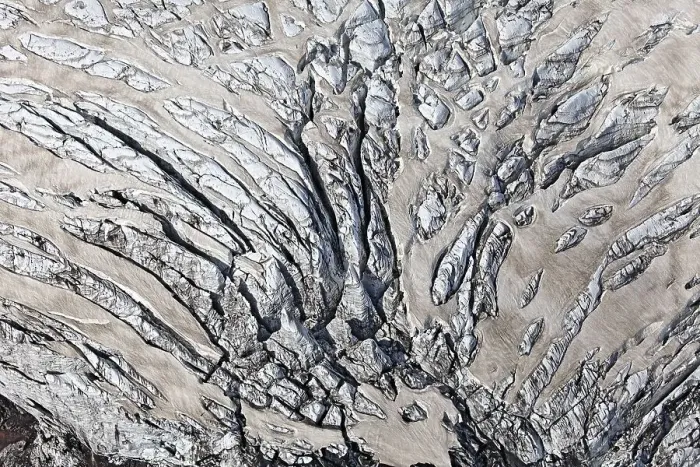 Framed Print : Aerial view, lines and structures formed by volcanic ash Framed Print : Aerial view, lines and structures formed by volcanic ash