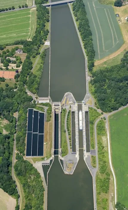 Framed Print : Aerial view lock group Uelzen, Elbe-Seitenkanal Framed Print : Aerial view lock group Uelzen, Elbe-Seitenkanal