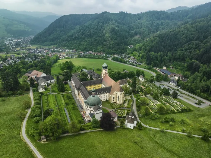 Framed Print : Aerial view of the monastery of Sankt Trudpert
