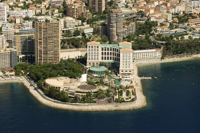 Framed Print : Aerial view, Monte Carlo Bay Hotel and Sporting Club Casino