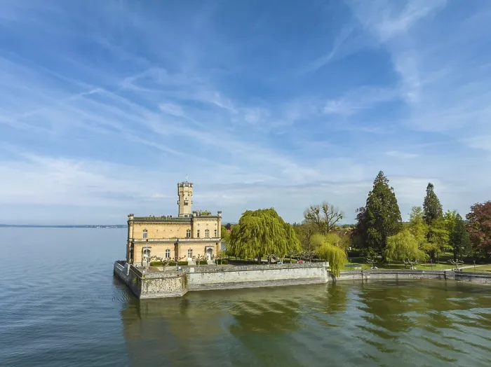 Framed Print : Aerial view of Montfort Castle on the shore of Lake Constance