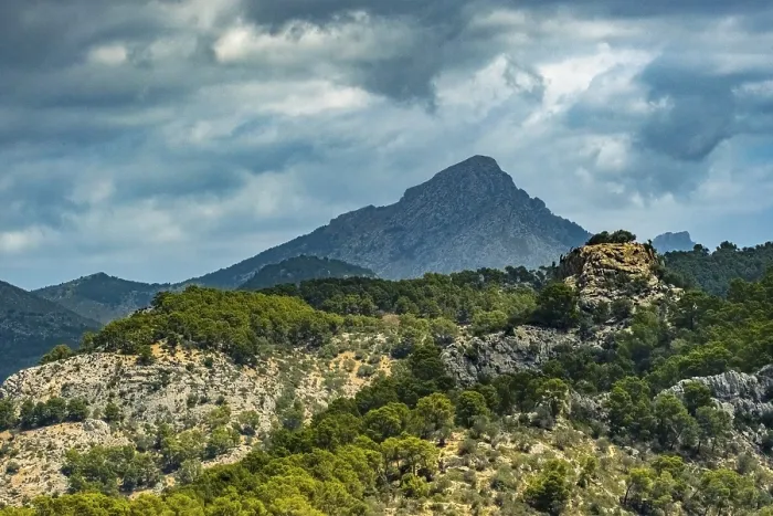Framed Print : Aerial view, mountain, Calvia