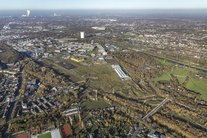 Framed Print : Aerial view, Neue Mitte, CentrO site Framed Print : Aerial view, Neue Mitte, CentrO site