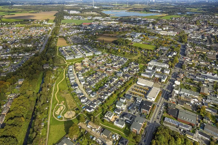 Framed Print : Aerial view, new development area at Fossa