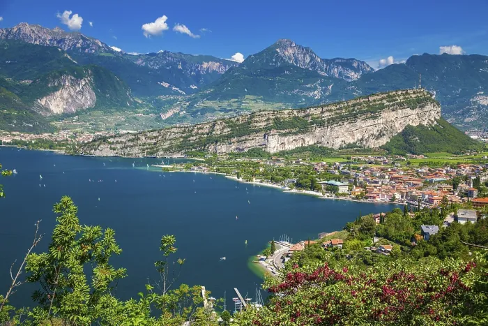 Framed Print : Aerial view on the northern part of Garda Lake with beautiful mountains Framed Print : Aerial view on the northern part of Garda Lake with beautiful mountains