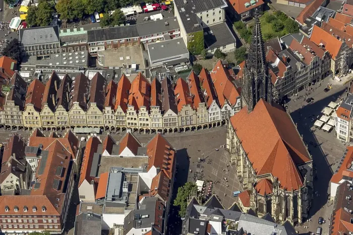 Framed Print : Aerial view, Prinzipalmarkt square