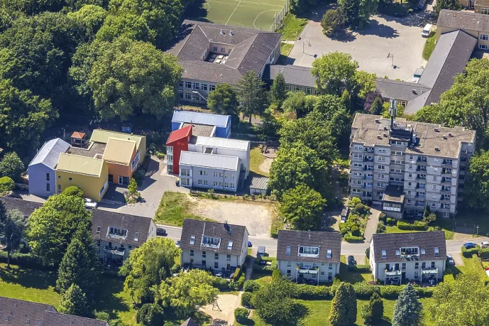 Framed Print : Aerial view, Protestant day care centre Kita SamoastraBe