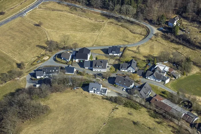 Framed Print : Aerial view, residential area, local view