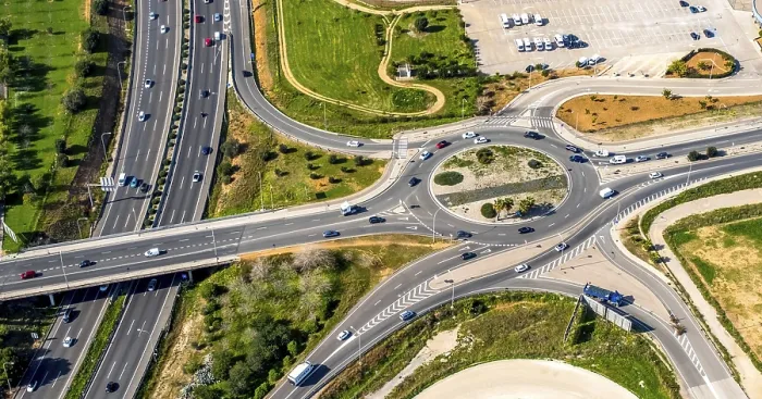 Framed Print : Aerial view, roundabout Ma-11, La Indioteria