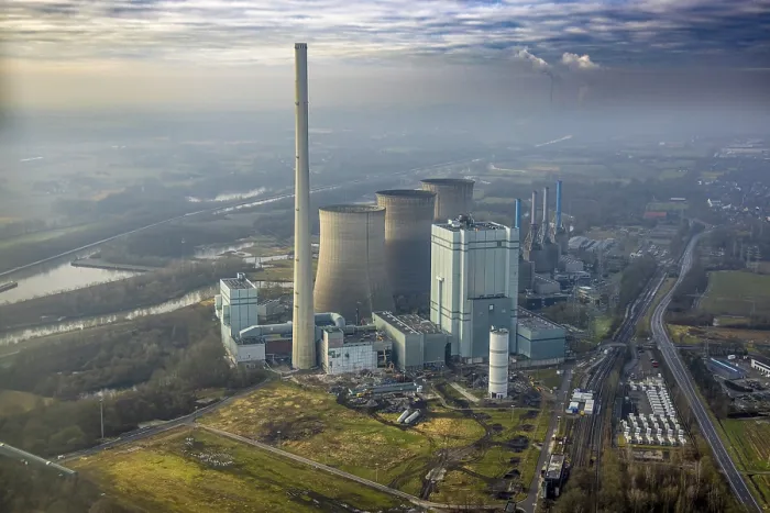 Framed Print : Aerial view, RWE Generation SE Gersteinwerk power plant