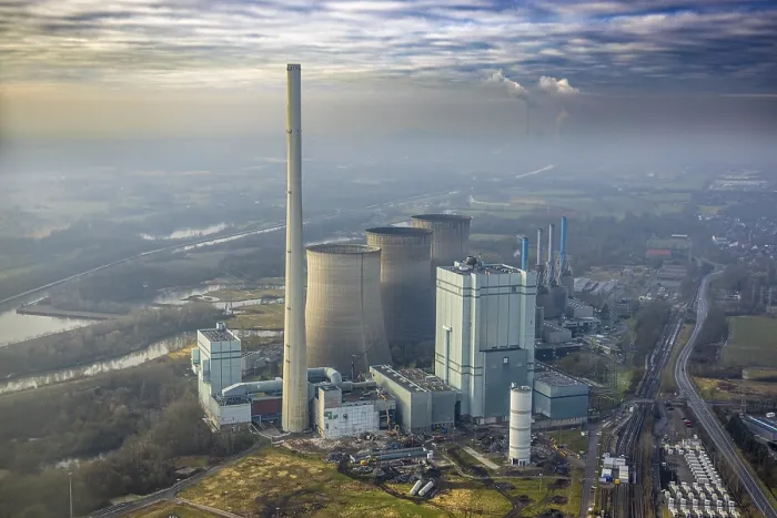 Framed Print : Aerial view, RWE Generation SE Gersteinwerk power plant
