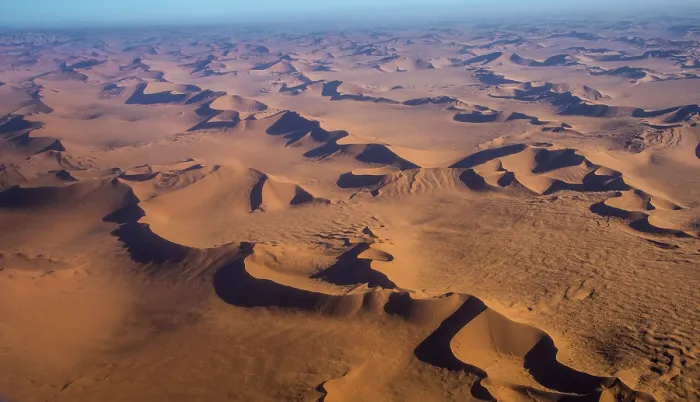 Framed Print : Aerial view, sanddunes in the Namib desert Framed Print : Aerial view, sanddunes in the Namib desert