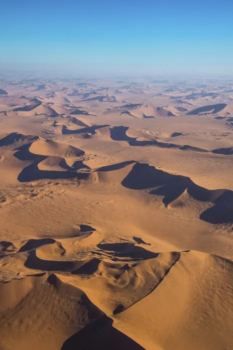 Framed Print : Aerial view, sanddunes in the Namib desert