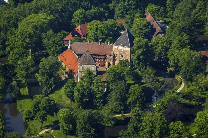 Framed Print : Aerial view, Schloss Rheda Castle Framed Print : Aerial view, Schloss Rheda Castle
