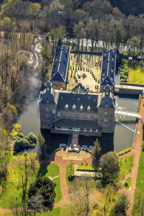Framed Print : Aerial view, Schlosshotel Hugenpoet