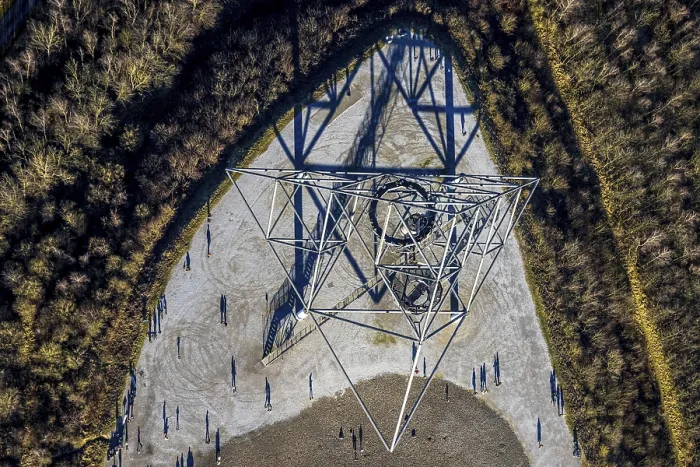 Framed Print : Aerial view, tetrahedron sculpture Framed Print : Aerial view, tetrahedron sculpture