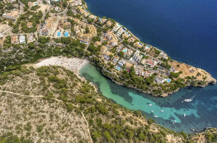 Framed Print : Aerial view, Torre de Cala Pi, Cala Pi tower and viewpoint Framed Print : Aerial view, Torre de Cala Pi, Cala Pi tower and viewpoint