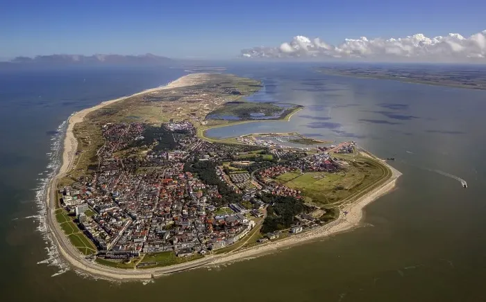 Framed Print : Aerial view, town of Norderney