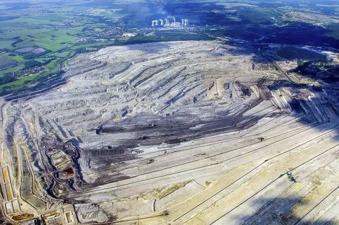 Framed Print : Aerial view of the Turow opencast mine Framed Print : Aerial view of the Turow opencast mine