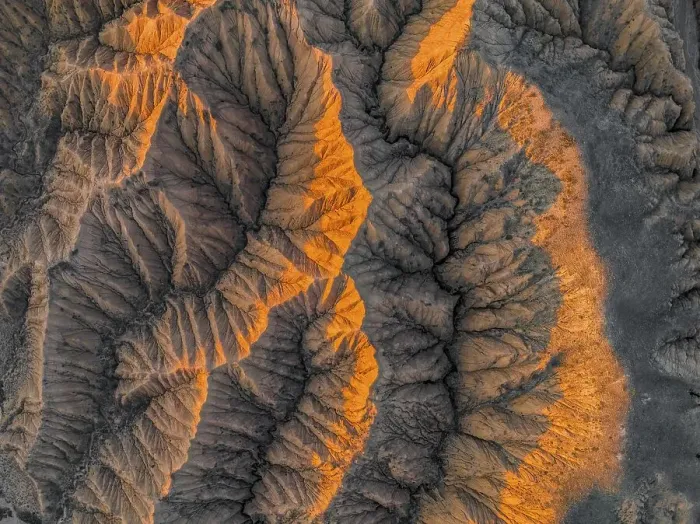 Framed Print : Aerial view, View from above, Canyon runs through landscape Framed Print : Aerial view, View from above, Canyon runs through landscape