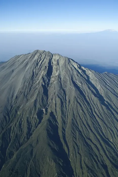 Framed Print : Aerial view, volcano Mount Meru, Mt Framed Print : Aerial view, volcano Mount Meru, Mt
