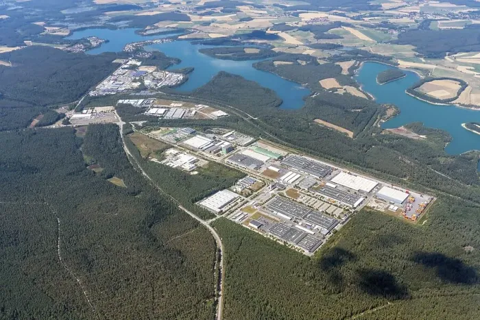 Framed Print : Aerial view of the Wackersdorf industrial estate