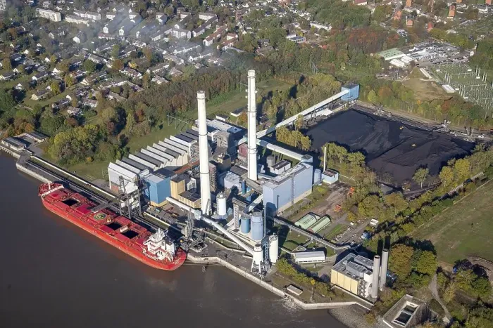 Framed Print : Aerial view of the Wedel combined heat and power plant