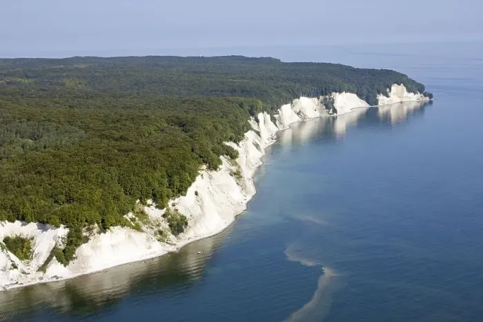 Framed Print : Aerial view, white chalk cliffs near Sassnitz Framed Print : Aerial view, white chalk cliffs near Sassnitz