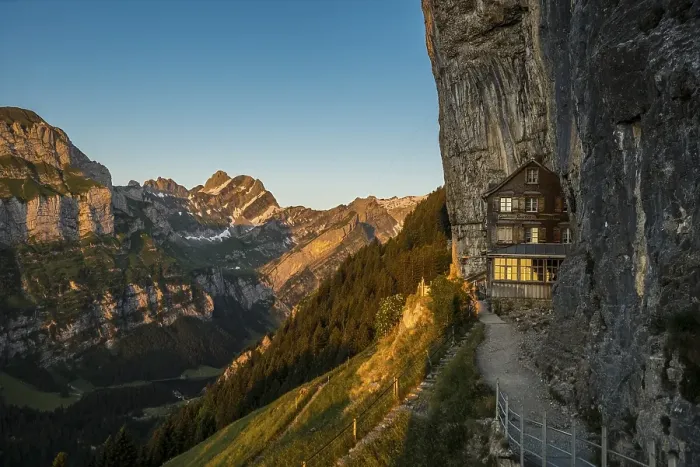Framed Print : Aescher-Wildkirchli mountain inn Framed Print : Aescher-Wildkirchli mountain inn