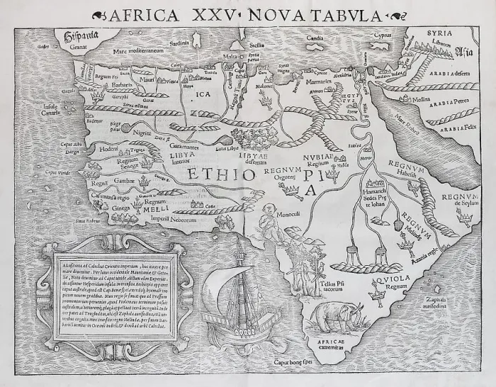 Framed Print : Africa, earliest printed map of the entire African continent