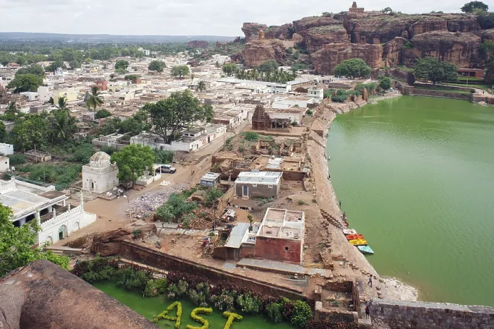 Framed Print : Agastyatirtha tank, Badami fort Framed Print : Agastyatirtha tank, Badami fort