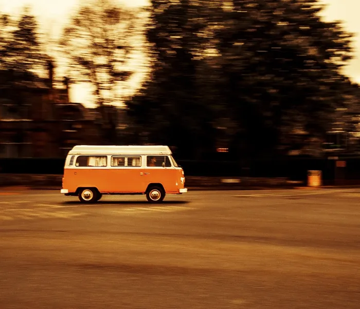 Framed Print : Age VW bus, VW T2, Volkswagen, driving Framed Print : Age VW bus, VW T2, Volkswagen, driving