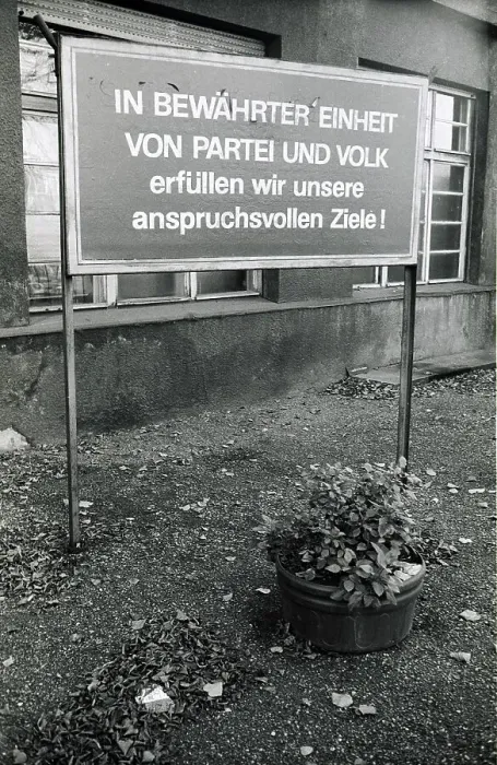 Framed Print : Agitation board on Josef-Orlopp-Strasse Framed Print : Agitation board on Josef-Orlopp-Strasse